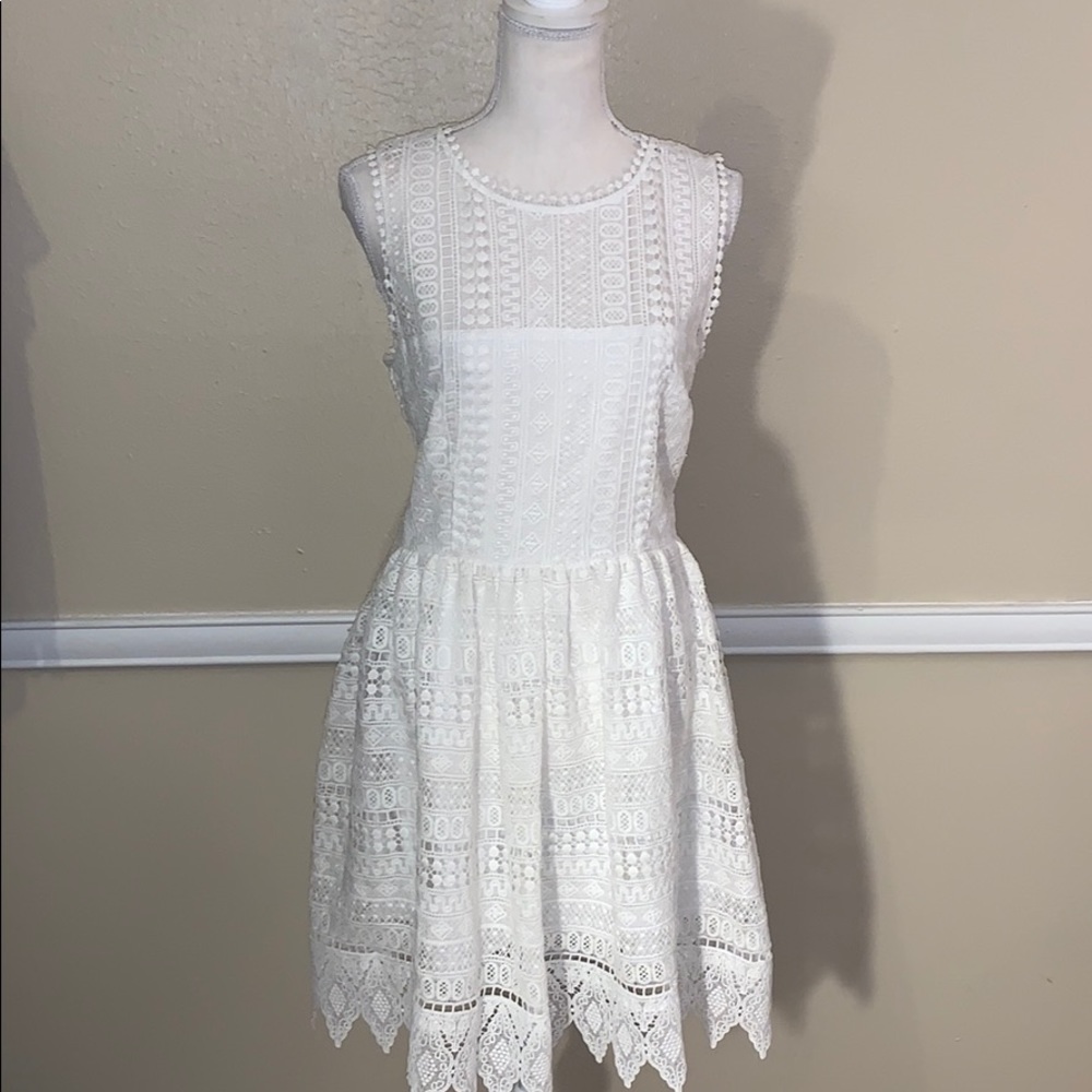 NWT BB DAKOTA IVORY LACE SLEEVELESS DRESS